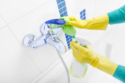 Professional cleaner maintaining a tidy living space in Streatham
