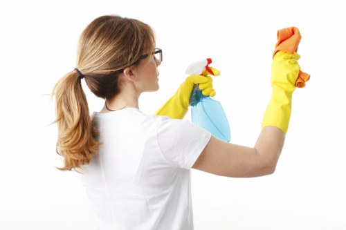 Local window cleaner working on a residential property in Streatham