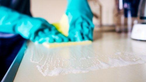 Graphic indicating accessibility request assistance for local cleaning services